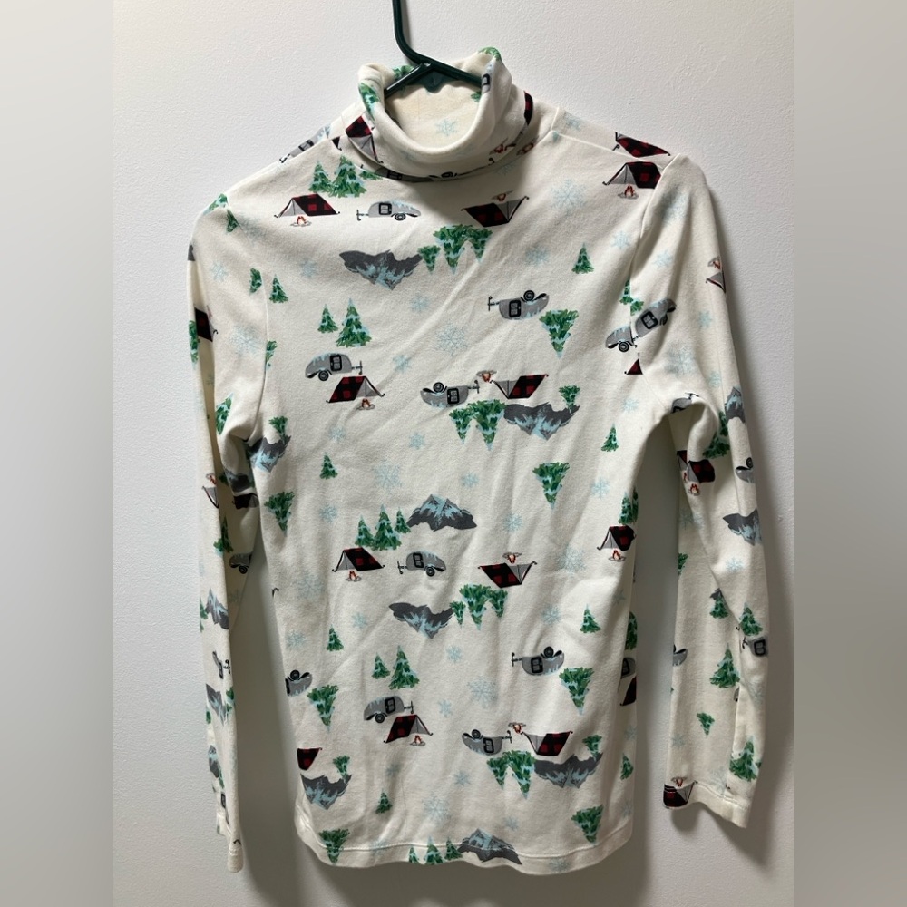 Time and Tru Camping Pattern Turtleneck